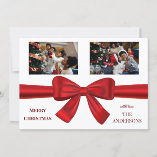 Personalised 2 photo family Christmas Holiday Card
