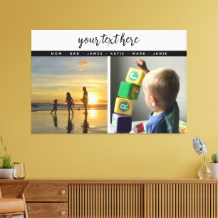 Personalised 2 Photo Family Love Memories  Canvas Print
