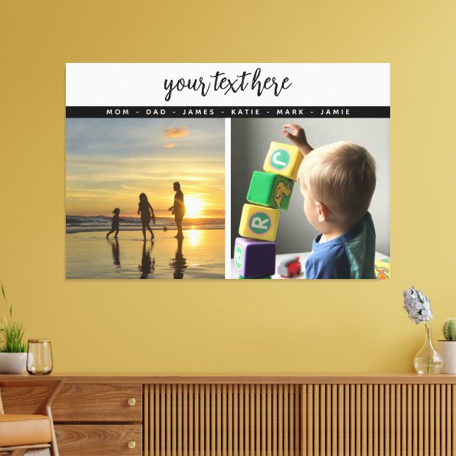 Personalised 2 Photo Family Love Memories  Canvas Print (Insitu(LivingRoom))
