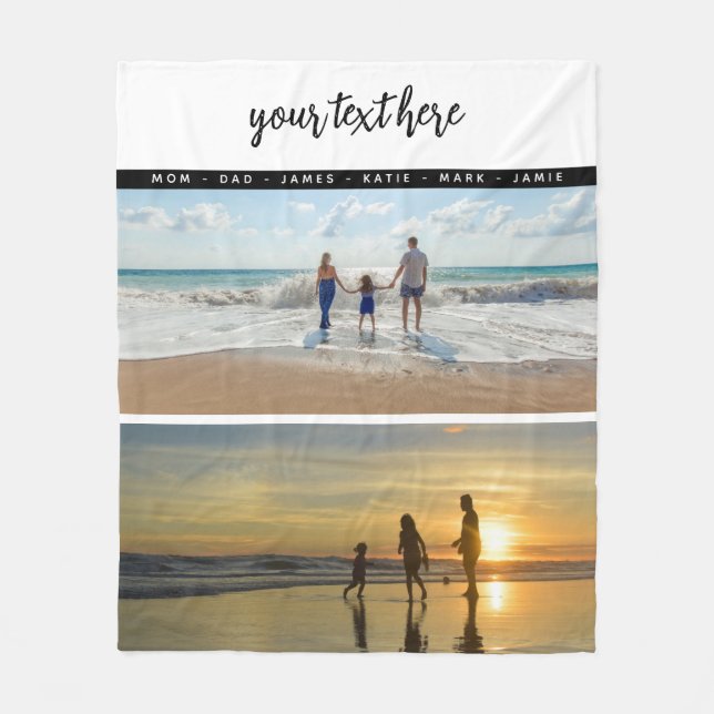 Personalised 2 Photo Family Love Memories  Fleece Blanket (Front)