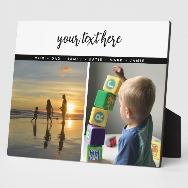 Personalised 2 Photo Family Love Memories  Plaque (Side)