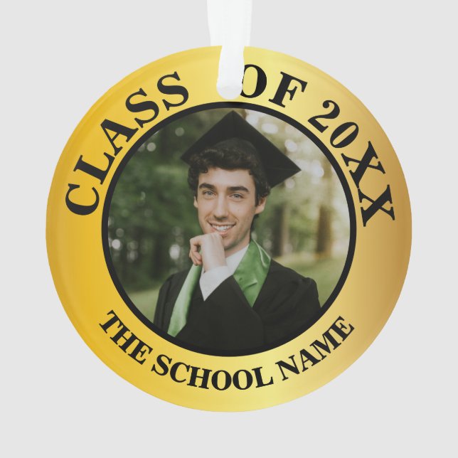 Personalised 2 Photo Graduation Class of 2025 Ornament (Back)