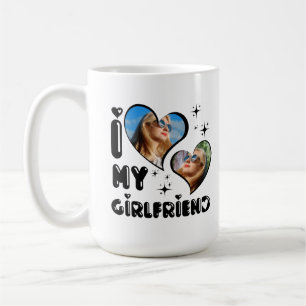 Personalised 2 Photo I Love My Girlfriend  Coffee Mug