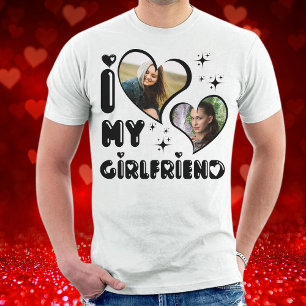 Personalised 2 Photo I Love My Girlfriend Custom T-Shirt