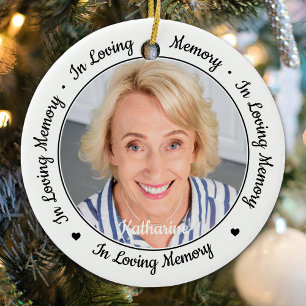Personalised 2 Photo In Loving Memory Memorial Ceramic Tree Decoration