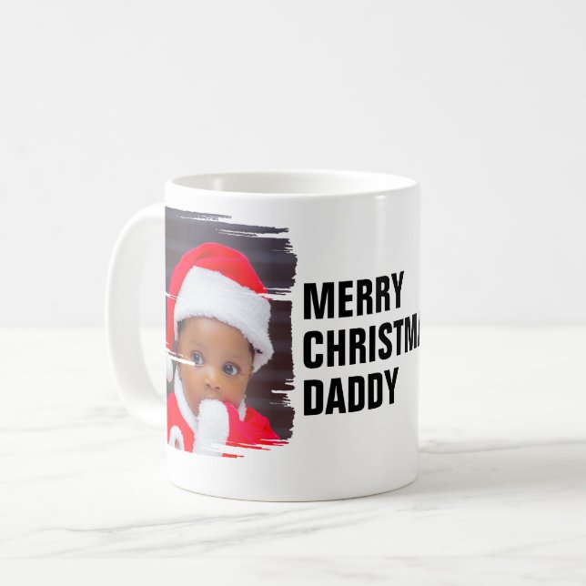 Personalised 2 Photo Merry Christmas Coffee Mug (Front Left)