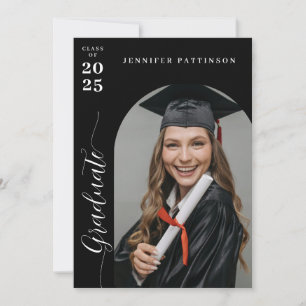 Personalised 2 Photo Modern Graduation Announcement