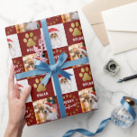 Personalised 2 Photo Pet Dog Puppy Red Gold Paws Wrapping Paper<br><div class="desc">Personalised 2 Photo Pet Dog Puppy Red Gold Paws Wrapping Paper</div>