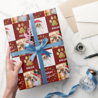 Personalised 2 Photo Pet Dog Puppy Red Gold Paws