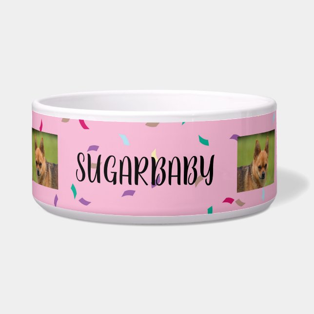 Personalised 2-Photo Pink Party Sprinkles Pattern (Front)