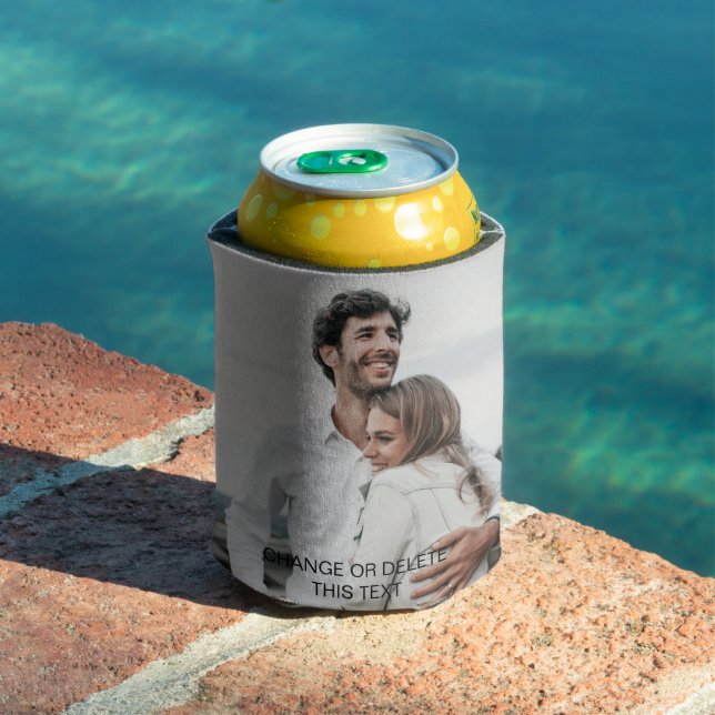 Personalised 2 Photo Template Double Sided Can Cooler (In Situ Pool)