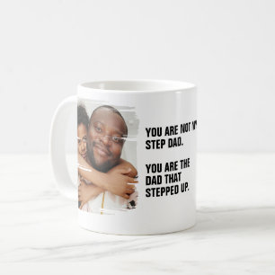 Personalised 2 Photo The Dad That Stepped Up Coffee Mug