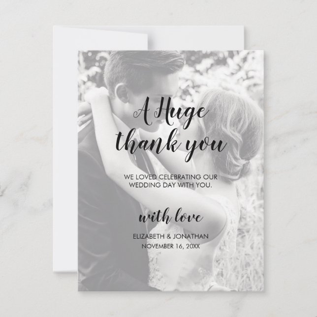 Personalised 2 Photo Wedding Thank You Card (Front)