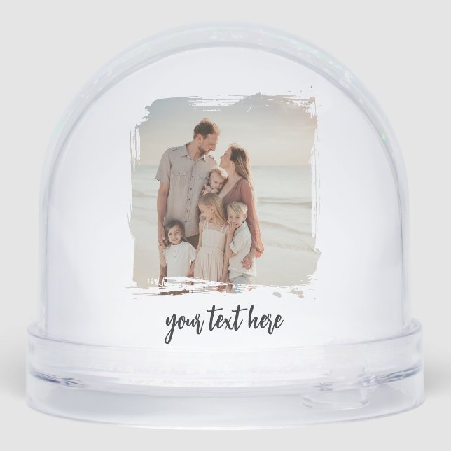 Personalised 2 Photo Xmas Custom Text Picture Gift Snowglobe (Back)