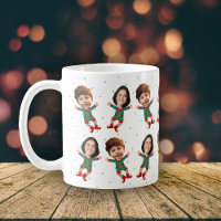 Personalised 2 Photos Face Funny Christmas Elf Kid