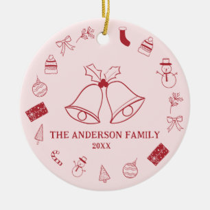 Personalised 2-sided Christmas Photo Minimalist Ceramic Tree Decoration