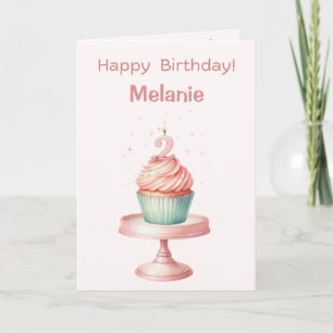Personalised 2 year Cupcake Birthday Card