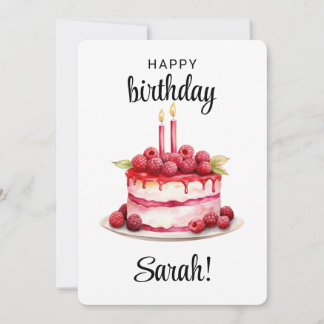 Personalised 2nd Birthday Cake Card Baby Girl