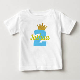 Personalised 2nd Birthday Crown Boy's Shirt