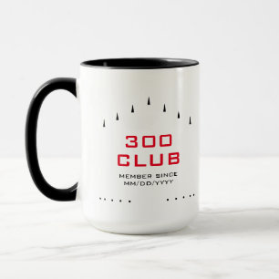 Personalised 300 Club Member Bowling Lane Markings Mug