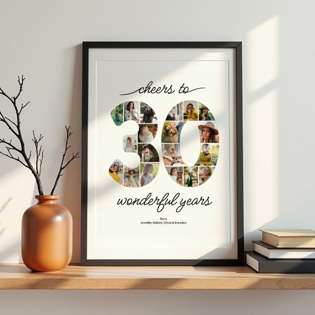 Personalised 30 Photo Collage Celebration Poster (Creator Uploaded)