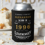 Personalised 30th Birthday 1996 Vintage Legendary Can Cooler<br><div class="desc">Celebrate a monumental 30th birthday with this Personalised Vintage Legendary Can Cooler! This unique keepsake is the perfect gift for someone special born in 1996, letting them know they are "Classic Vintage, " "Legendary, " "Awesome Inspiration, " and "Always Loved." The Perfect 30th Birthday Gift or Keepsake: Fully Customisable: Easily...</div>
