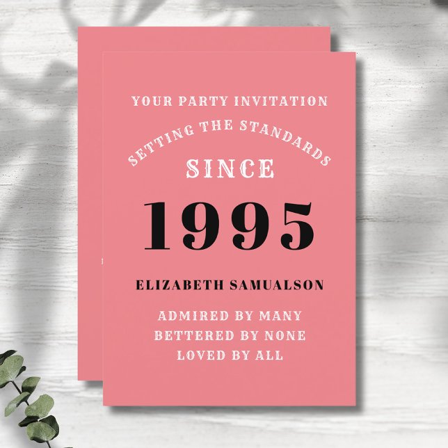 Personalised 30th Birthday Add Your Name Pink Invitation (30th birthday personalized pink party invitations)