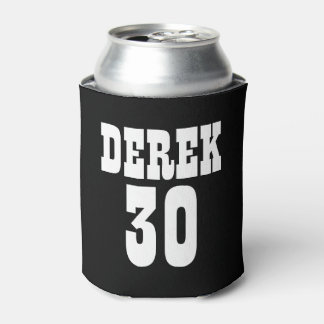 Personalised 30th Birthday Black White Can Cooler