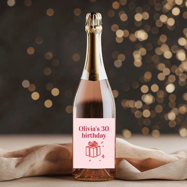 Personalised 30th Birthday  | Cheers to to Thirty  Sparkling Wine Label (Creator Uploaded)