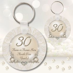 Personalised 30th Birthday Favours or Anniversary Key Ring