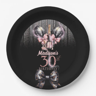 Personalised 30th Birthday Luxury champagne Paper Plate