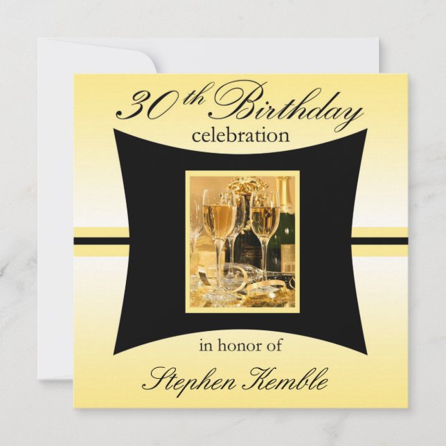 Personalised 30th Birthday Party Invitations (Front)