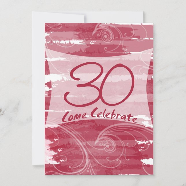 Personalised 30th Birthday Party Invitations (Front)