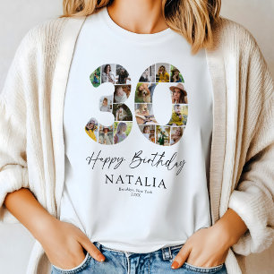 Personalised 30th Birthday Photo Collage T-Shirt