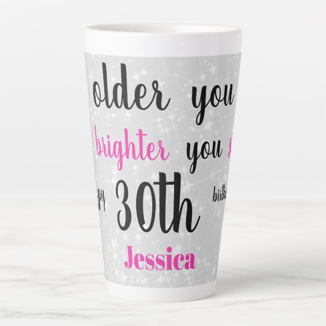 Personalised 30th Birthday quote Latte Mug (Front)