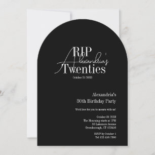 Personalised 30th birthday RIP 20s party Invitation
