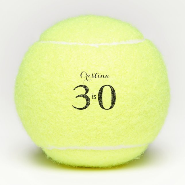 Personalised 30th Birthday  Tennis Balls (Front)