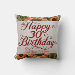 Personalised 30th Birthday Throw Pillow