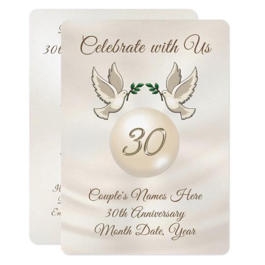  30th  Anniversary  Wedding  Invitations  Zazzle co uk 