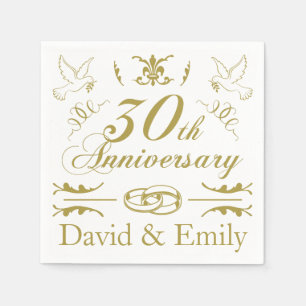 Personalised 30th Wedding Anniversary Napkin