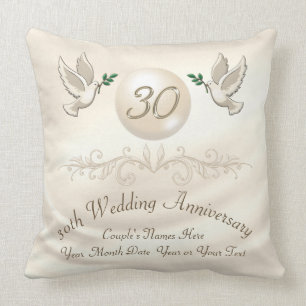 Personalised 30th Wedding Anniversary Presents Cushion