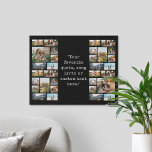 Personalised 32 Photo Collage Custom Quote Faux Canvas Print<br><div class="desc">Create your own custom quote canvas wall art. Features 32 of your favourite pictures and personalised text in vintage typewriter typography.</div>