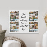 Personalised 32 Photo Collage Custom Quote Faux Canvas Print<br><div class="desc">Create your own custom quote canvas wall art. Features 32 of your favourite pictures and personalised text in modern calligraphy typography.</div>