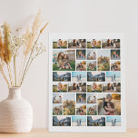 Personalised 32 Photo Collage Faux Canvas Print<br><div class="desc">Create Your Own Personalised 32 Photo Collage Canvas</div>