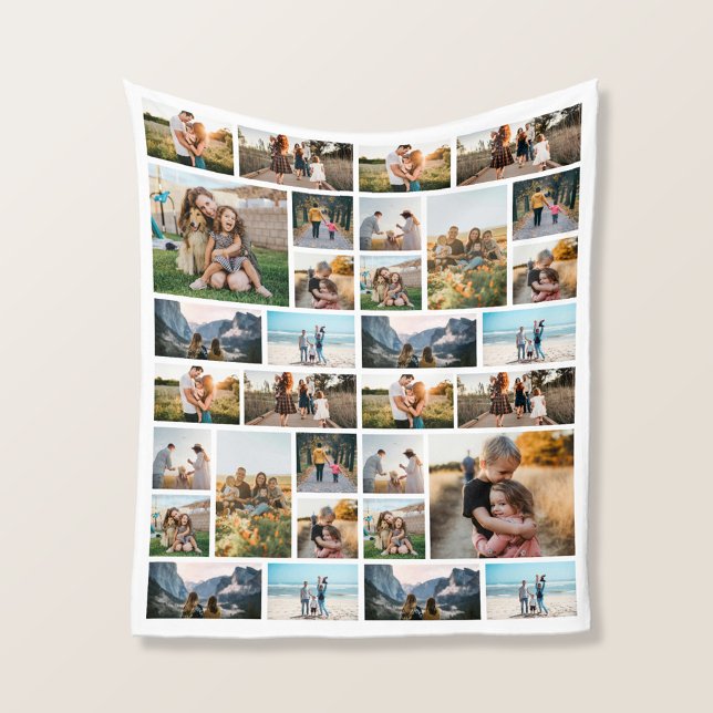 Personalised 32 Photo Collage Fleece Blanket (Creator Uploaded)
