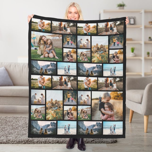 Personalised 32 Photo Collage Fleece Blanket (Creator Uploaded)
