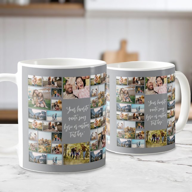 Personalised 34 Photo Collage Custom Quote Coffee Mug (Creator Uploaded)