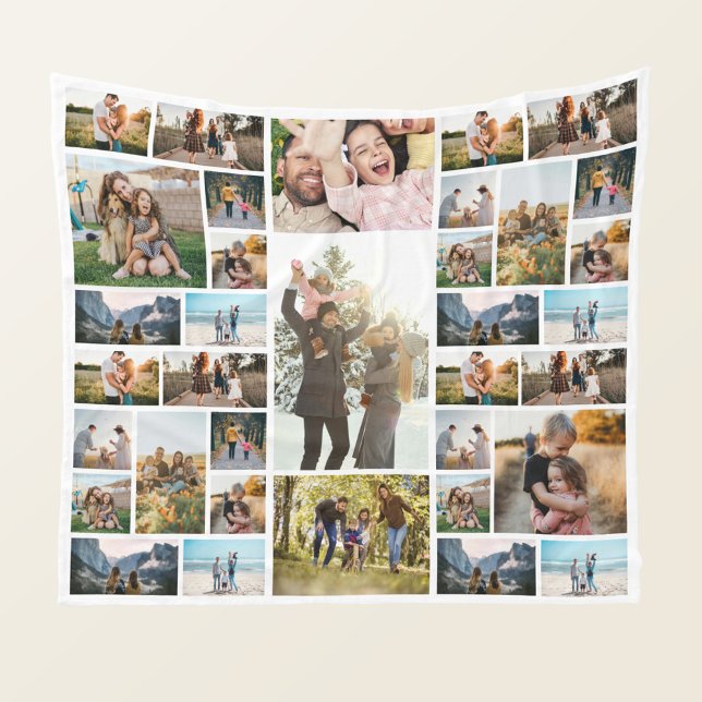 Personalised 35 Photo Collage Fleece Blanket (Creator Uploaded)