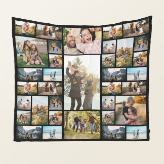 Personalised 35 Photo Collage Fleece Blanket
