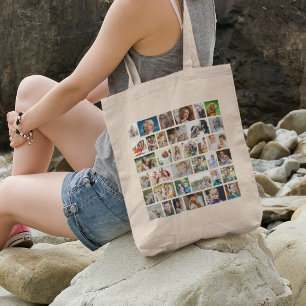 Personalised 36 Photo Collage Custom Tote Bag